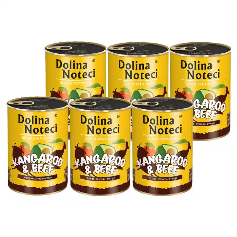 Najlepsza cena Mokra karma dla psa Dolina Noteci Superfood kangur i wołowina zestaw 6 x 400 g