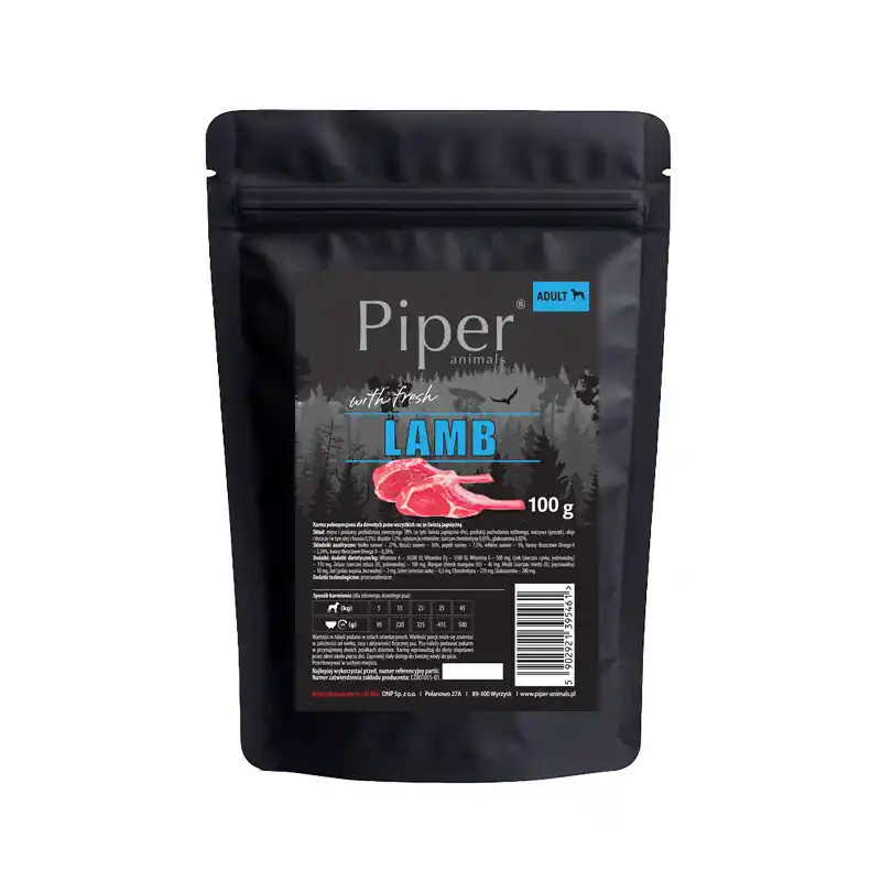 Karma sucha dla psa Piper Animals z jagnięciną 100 g Cena promocyjna