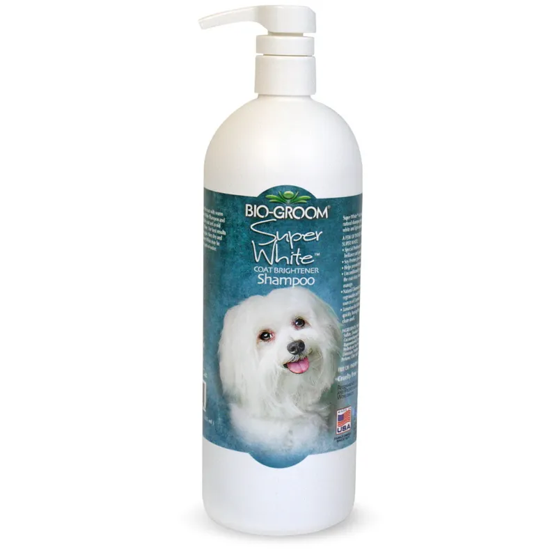 Nowość Bio-Groom Super White Shampoo 946 ml - szampon rozjaśniający do jasnej i białej sierści