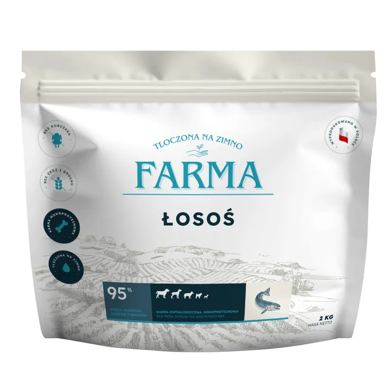 Farma – Łosoś Hipoalergiczna Tłoczona na Zimno Darmowy zwrot