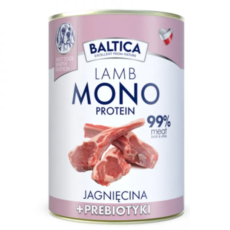 Hit cenowy Baltica Karma Mokra Mono Jagnięcina Z Prebiotykami 400g