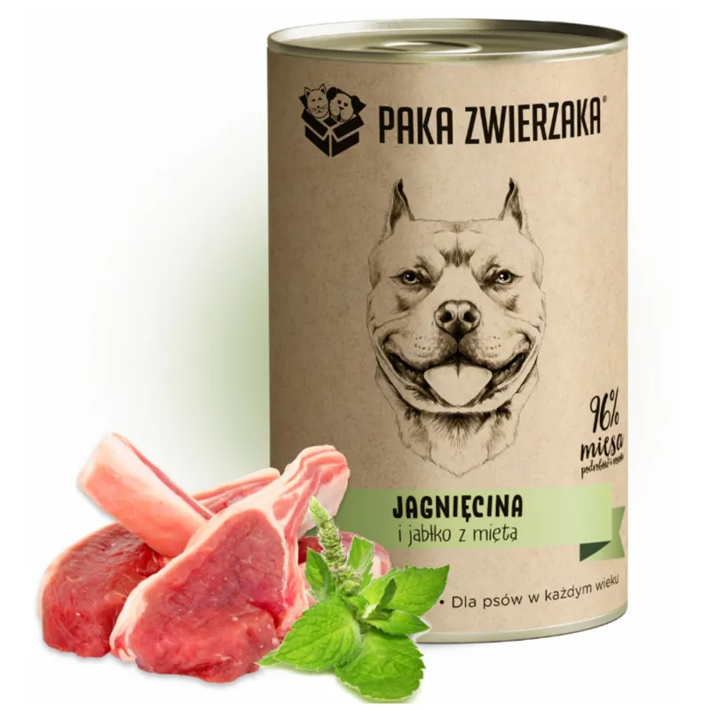 Paka Zwierzaka Jagnięcina i Jabłko z Miętą 400g Tani