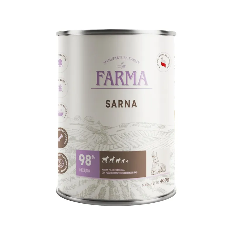 Taniej FARMA Select Sarna 400g – Karma mokra dla psa
