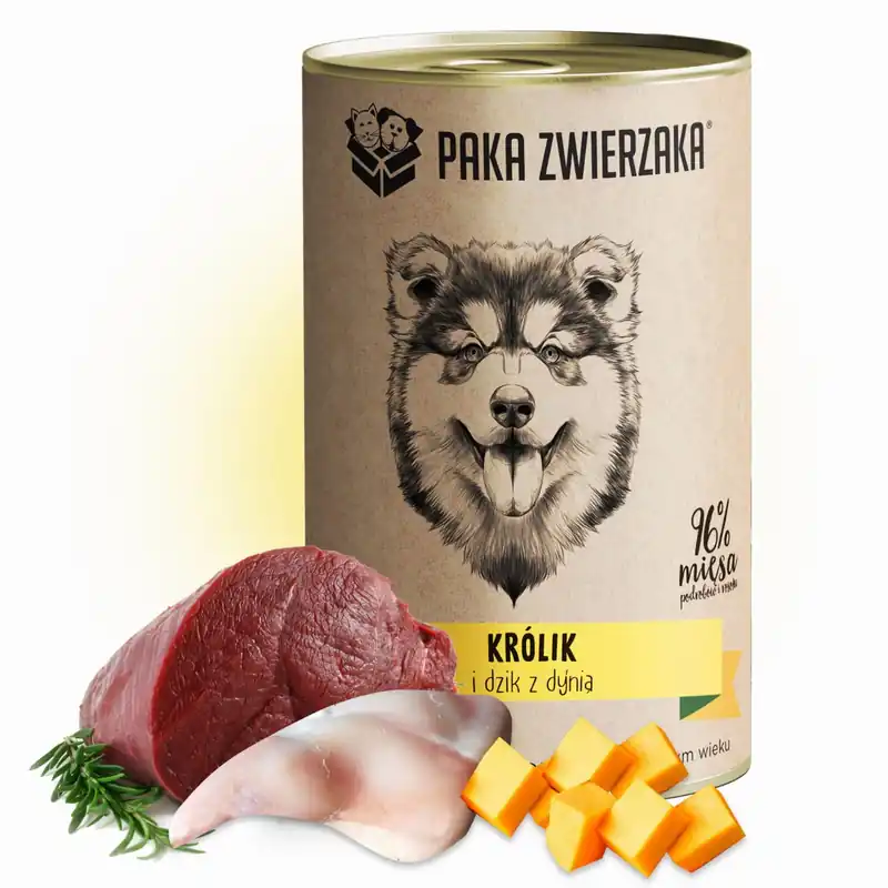 Paka Zwierzaka Królik i Dzik z Dynią 400g Szybka dostawa