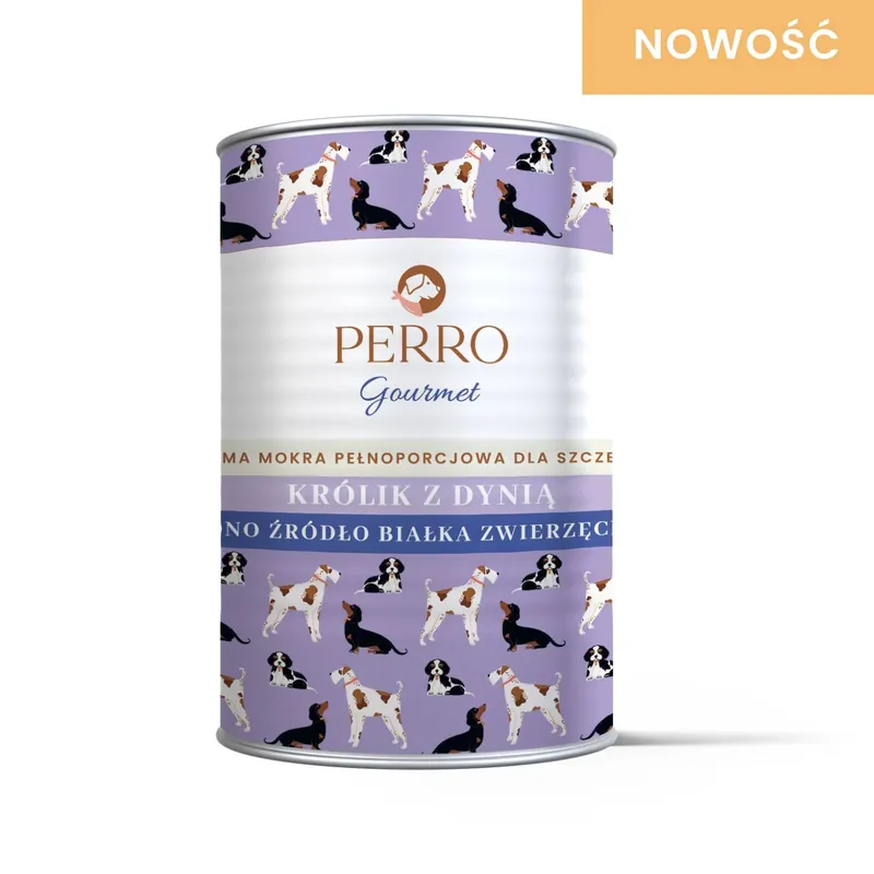 Zniżka Perro Gourmet JUNIOR Karma Mokra Królik z Dynią