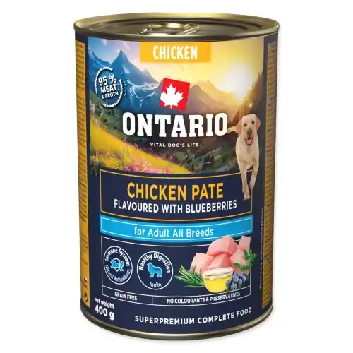 Ontario Adult Pasztet z kurczaka z bor贸wkami Mokra karma dla psa 400g Wyprzedaż