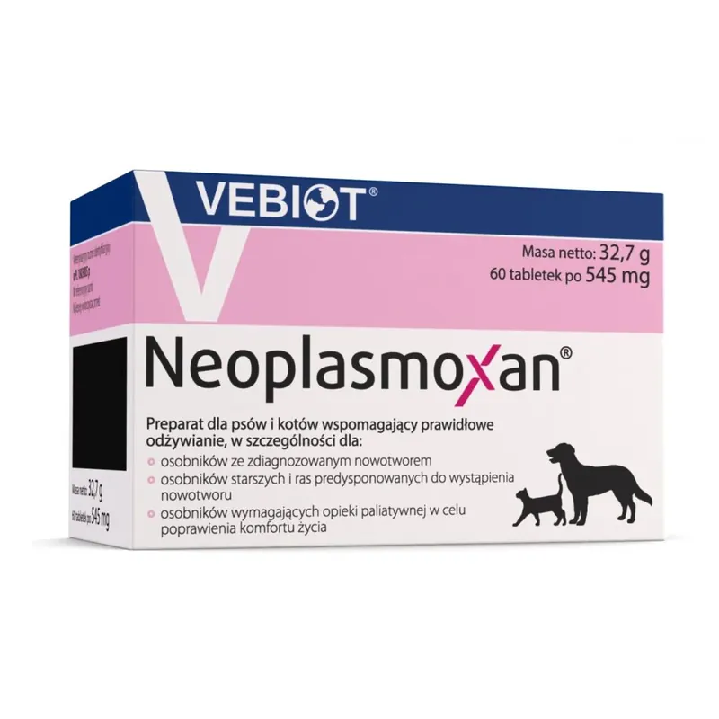 Nowy Vebiot Neoplasmoxan Preparat Dla Psów i Kotów z Zdiagnozowanym Nowotworem 60 Tabletek