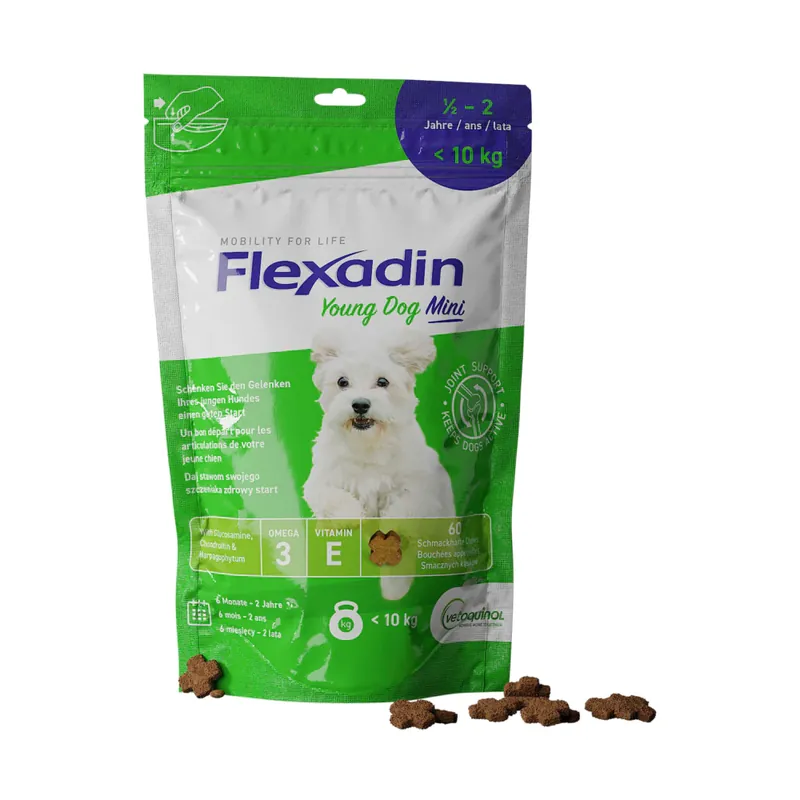 Vetoquinol Flexadin Young Dog Mini Na Wsparcie Stawów 60 Tabletek Ekspresowa dostawa