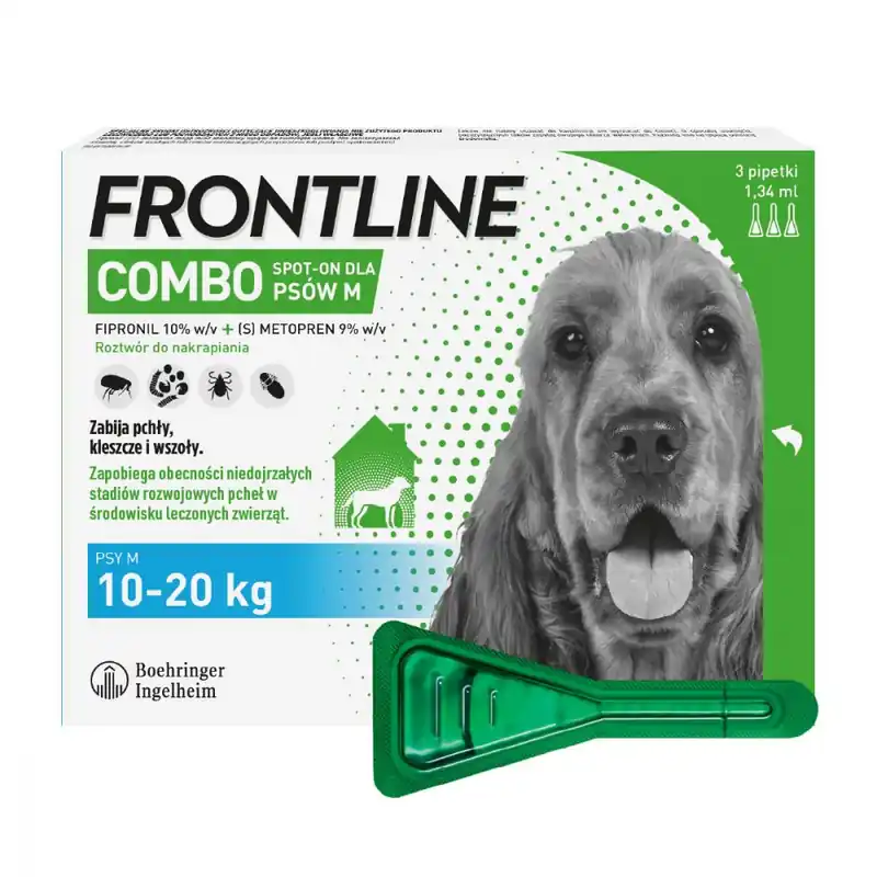 Frontline Combo Spot-On dla Psów 10 - 20 kg M 3 Pipety Nie przegap
