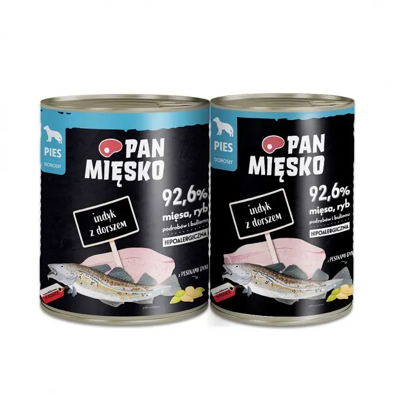 Pan Mięsko indyk z dorszem mokra karma dla psa Super okazja