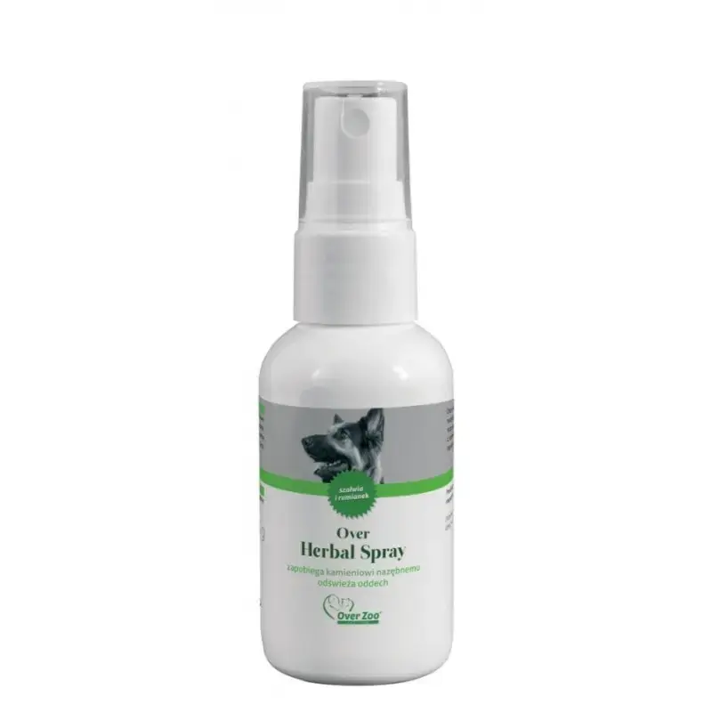 Darmowy zwrot Over Zoo Herbal Spray dla psa przeciw kamieniowi nazębnemu 50 ml