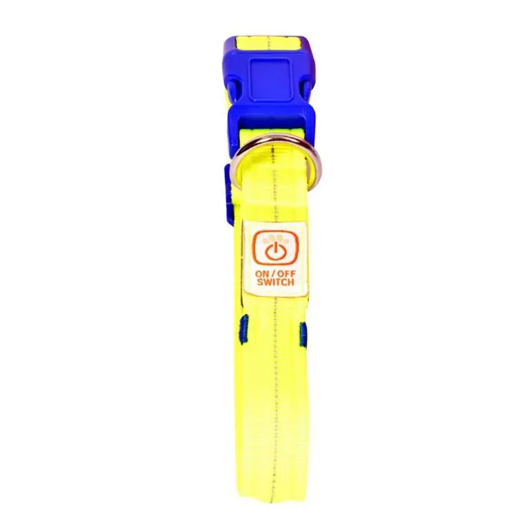 Duvo+ nylonowa świecąca obroża na USB dla psa żółta Szybka dostawa