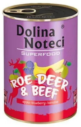 Darmowy zwrot Dolina Noteci Premium Superfood Pies Sarna i wołowina bezzbożowa puszka dla psa