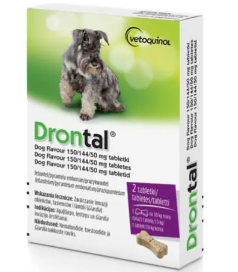 Kup online Vetoquinol Drontal 2 tabletki na 10kg każda